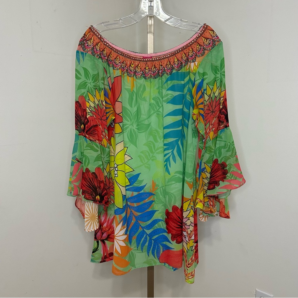 Ranee’s off the shoulder floral multi color blouse